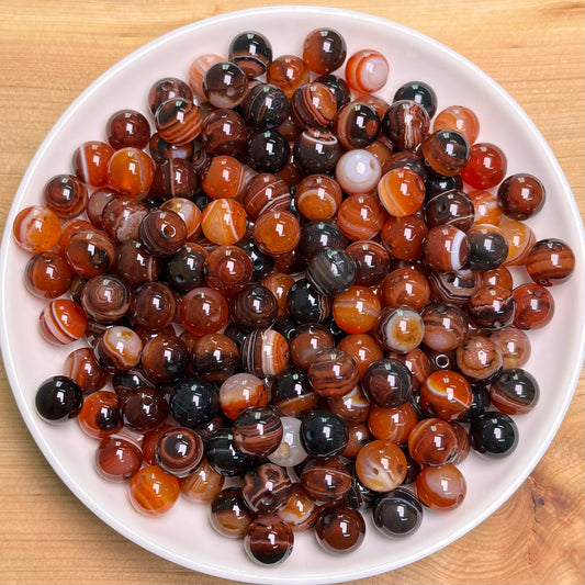 Sardonyx bead 132pcs_ 1 bowl 8mm(AGA19)