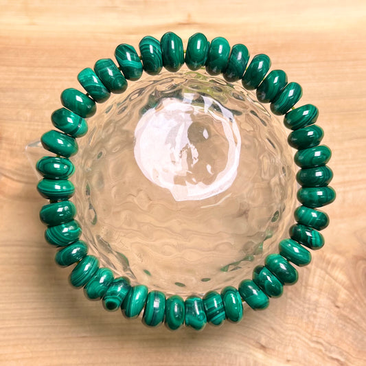 Malachite Disk bead handmade bracelet 5-8mm