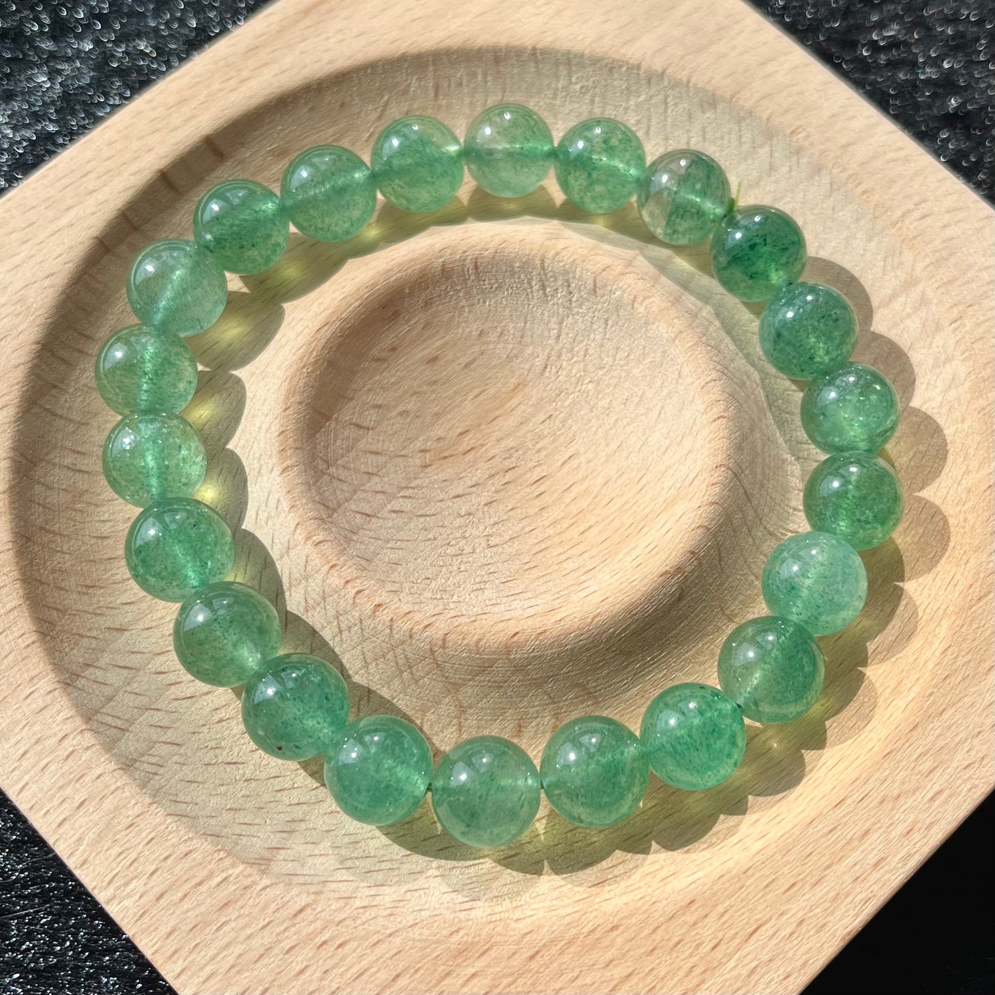 Green strawberry quartz handmade bracelet