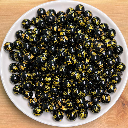 Onyx Mantra bead 132pcs_ 1 bowl 8mm(AGA15)