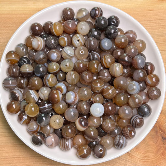 Coffee lace agate(DYED) bead 132pcs_ 1 bowl 8mm(AGA7)