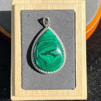 S925 Malachite Sterling Silver pendant