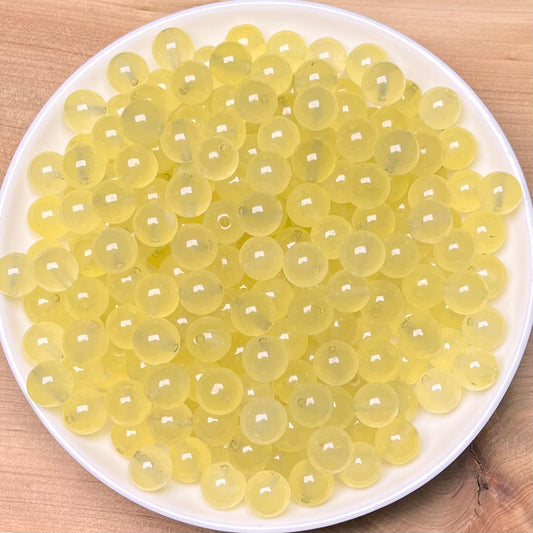 Light Yellow chalcedony(DYED) bead 132pcs_ 1 bowl 8mm(DYED29)