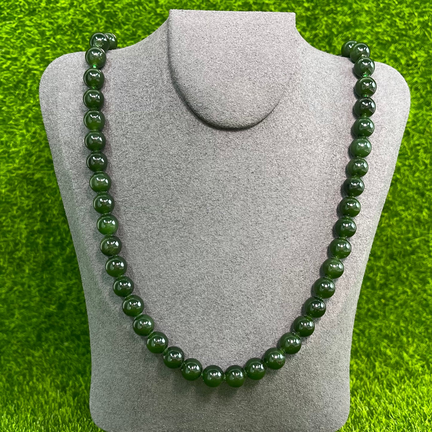 Green Jade handmade Necklace 7mm