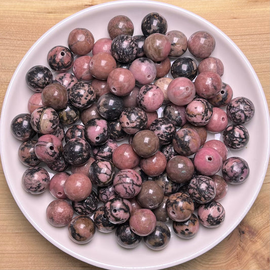 Rhodonited(enhanced) bead 108pcs_ 1 bowl 10mm （TEN24）