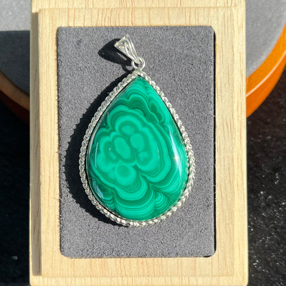 S925 Malachite Sterling Silver pendant