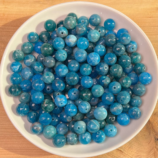 Blue Apatite bead 132pcs_ 1 bowl 8mm(VIP2)
