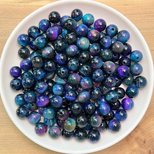 Galaxy tiger eye(dyed) bead 132pcs_ 1 bowl 8mm(VIP19)