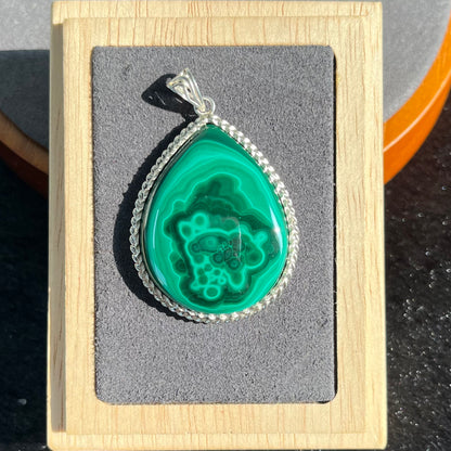 S925 Malachite Sterling Silver pendant