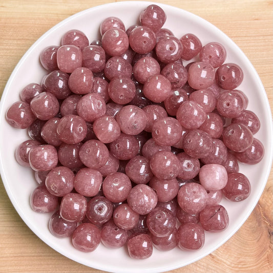 Strawberry chalcedony(DYED) bead 108pcs_ 1 bowl 10mm(OLD4)