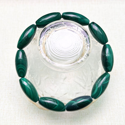 Malachite oval handmade bracelet