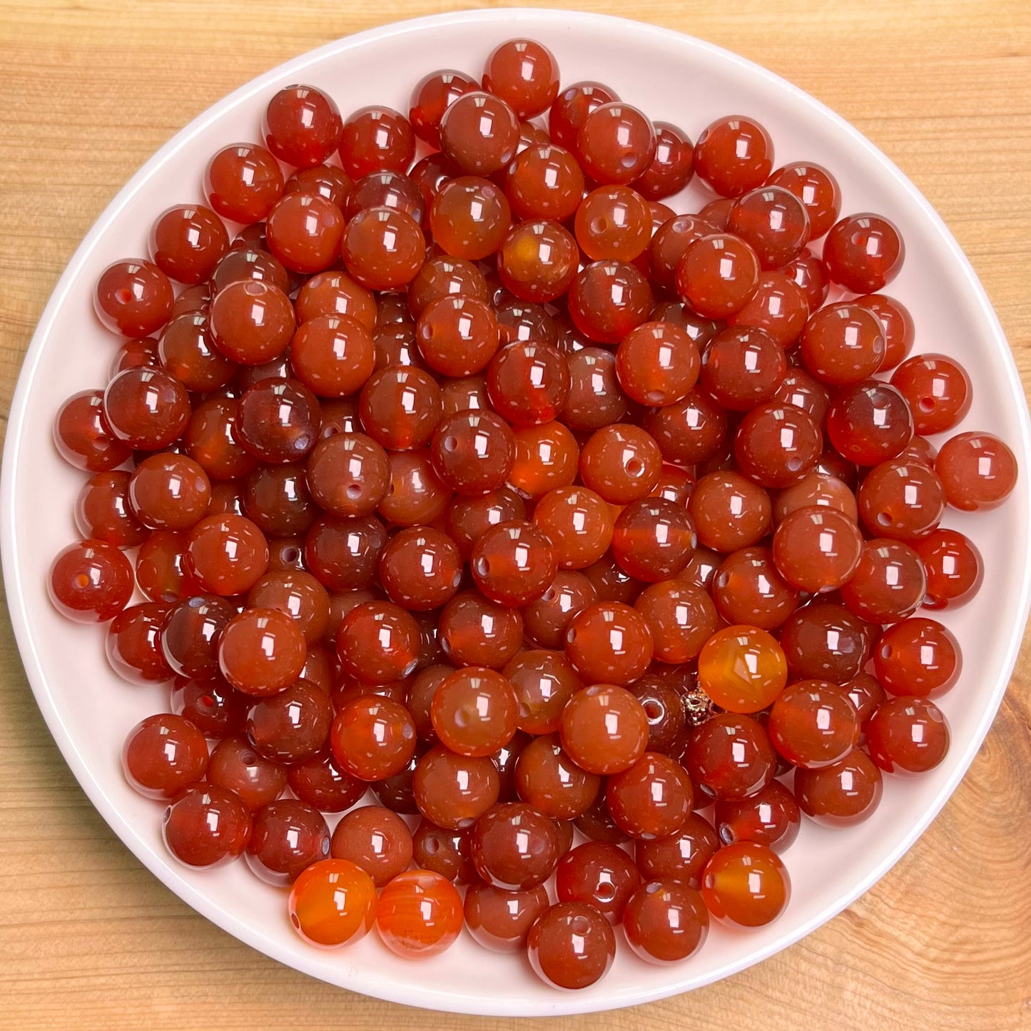 Carnelian bead 132pcs_ 1 bowl 8mm(AGA9)