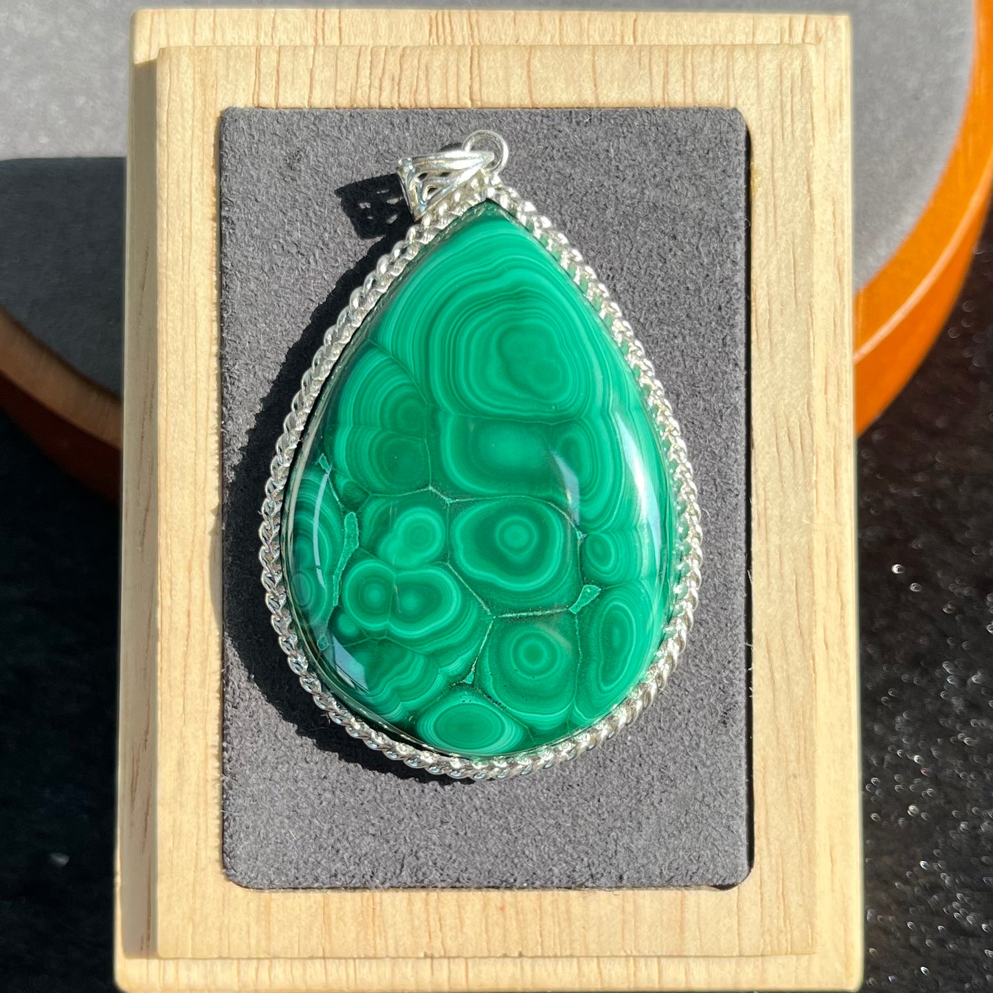 S925 Malachite Sterling Silver pendant