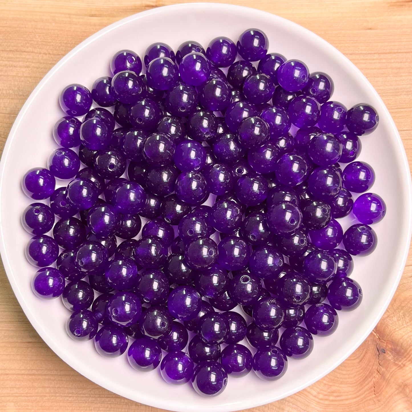 Dark purple chalcedony(DYED) bead 132pcs_ 1 bowl 8mm(DYED4)