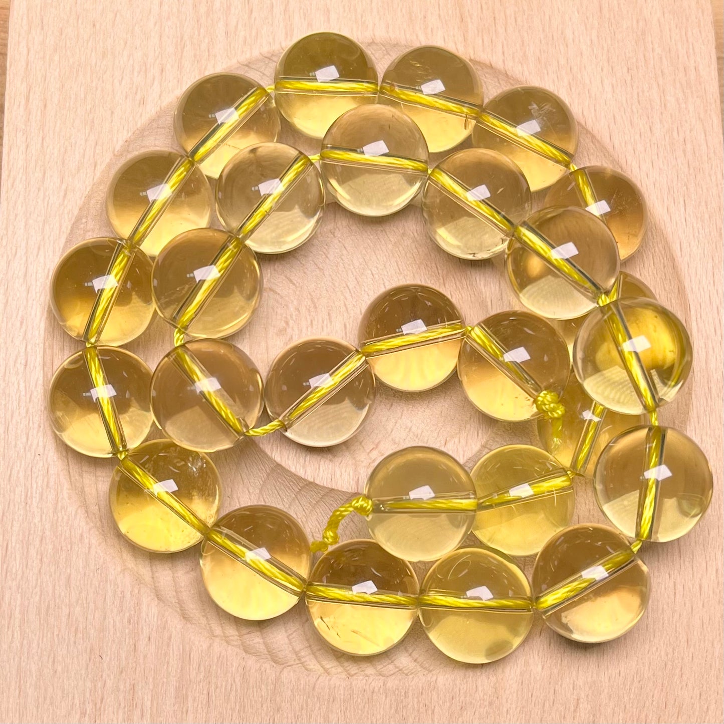 Lemon Citrine bead strand 13mm