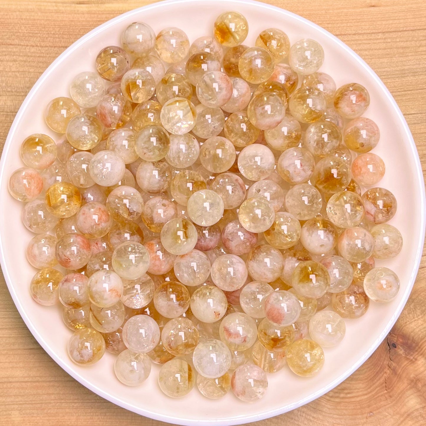 Citrine heat treated bead 132pcs_ 1 bowl 8mm(NAT15)