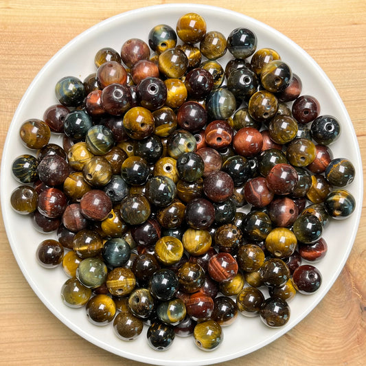 Rainbow Tiger Eye bead 132pcs_ 1 bowl 8mm(NAT19)