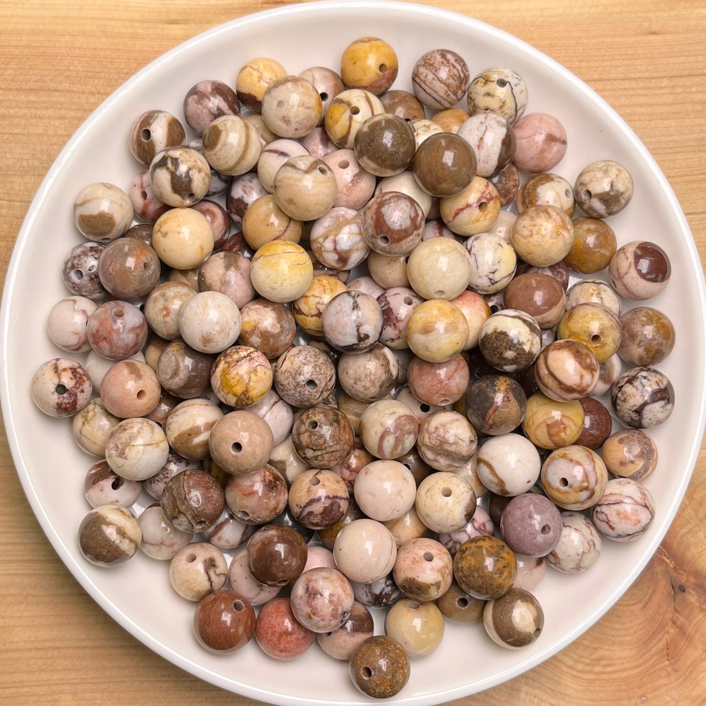 Australia Zebra Jasper bead 132pcs_ 1 bowl 8mm(JAS19)