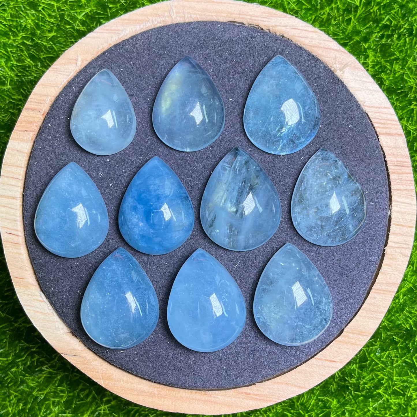 Aquamarine cabochon 10pc bag （AA）