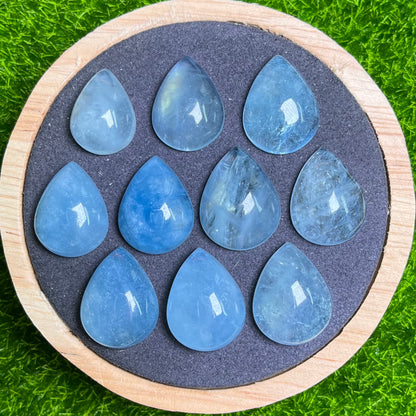 Aquamarine cabochon 10pc bag （AA）