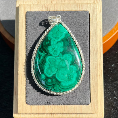 S925 Malachite Sterling Silver pendant