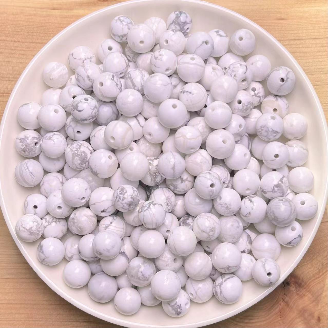 Howlite bead 132pcs_ 1 bowl 8mm(ITE4)