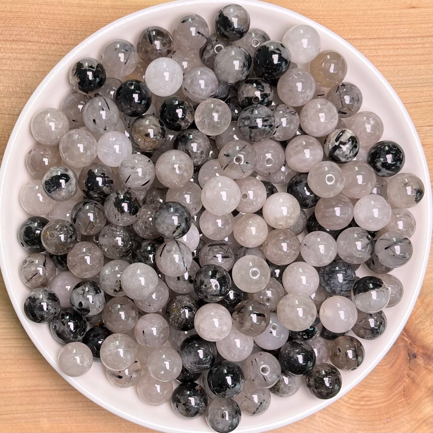 Black rutile bead 132pcs_ 1 bowl 8mm(NAT2)