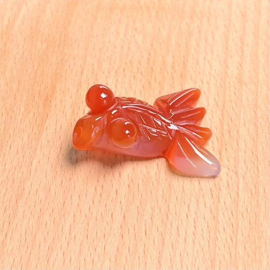 Agate Goldfish carving pendant