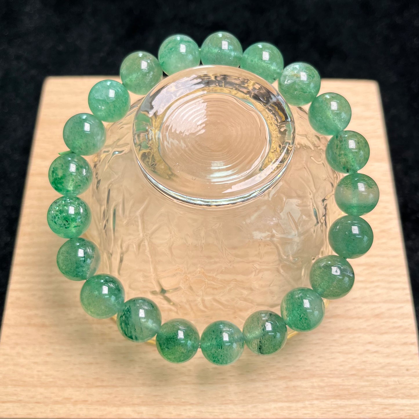 Green strawberry quartz handmade bracelet