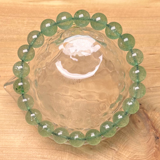 Green strawberry quartz bracelet 8mm