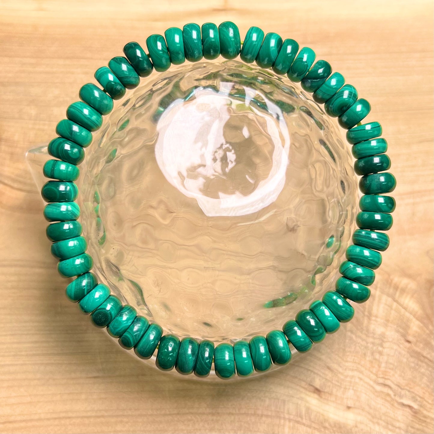 Malachite Disk bead handmade bracelet 5-8mm