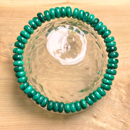 Malachite Disk bead handmade bracelet 5-8mm