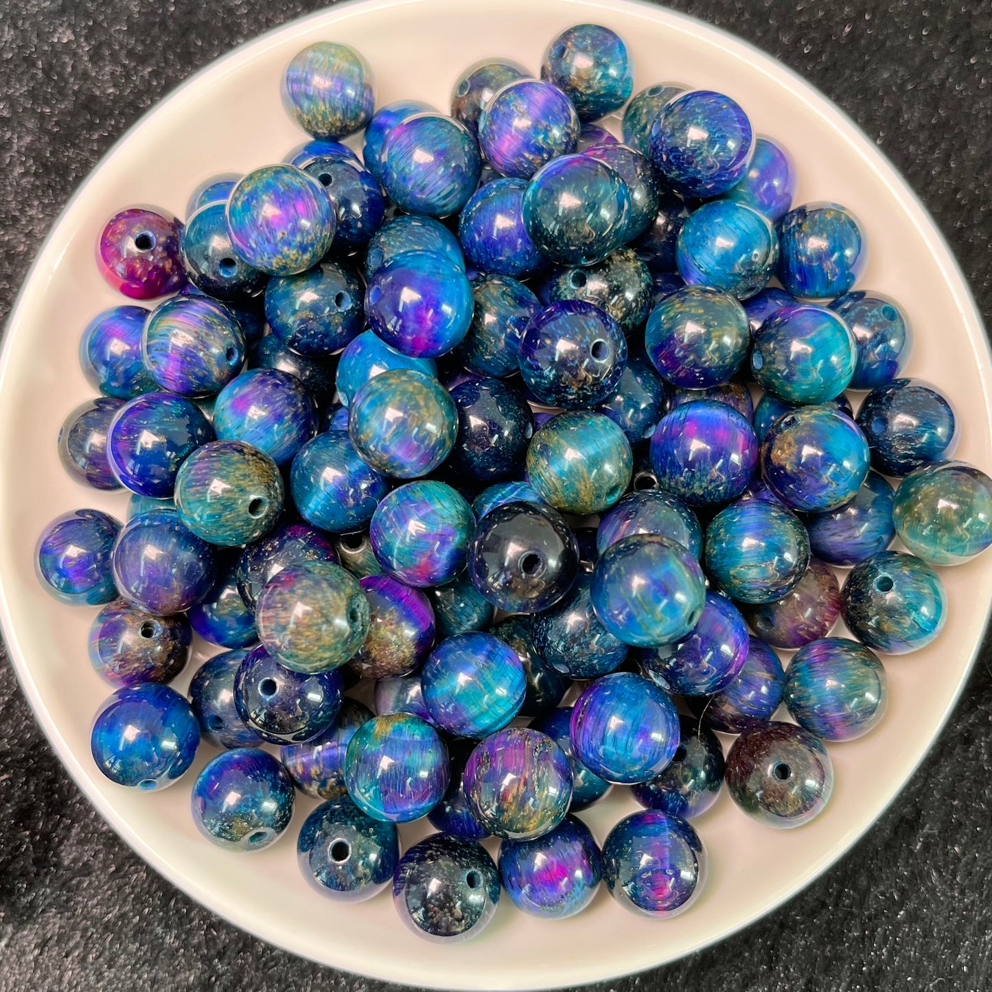 Galaxy tiger eye(dyed) bead 108pcs_ 1 bowl 10mm(VIP28)