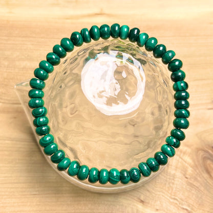 Malachite Disk bead handmade bracelet 5-8mm